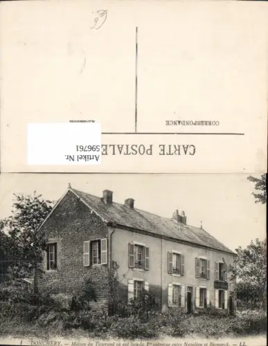 596761,Donchery Maison du Tisserand ou eut lieu la 1 entrevue entre Napoleon et Bismarck France