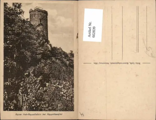 602839,Ruine Hoh-Rappoltstein b. Rappoltsweiler France