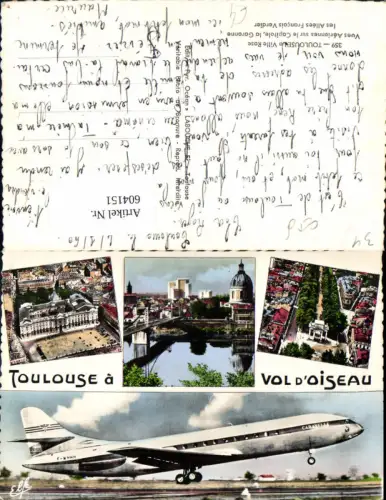 604151,Toulouse La Ville Rose Vues Aeriennes sur le Capitole La Garonne les Allees Francois Verdier Flugzeug France