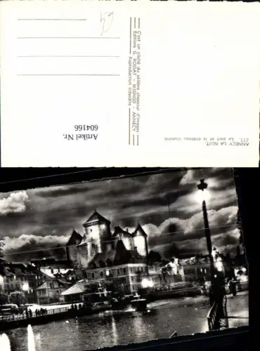 604166,Foto Ak Annecy La Nuit Le port et le chateau illumine Schloss b. Nacht France