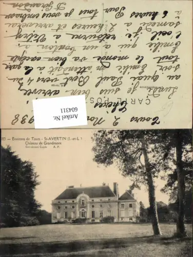 604311,Environs de Tours St-Avertin Chateau de Grandmont Schloss France