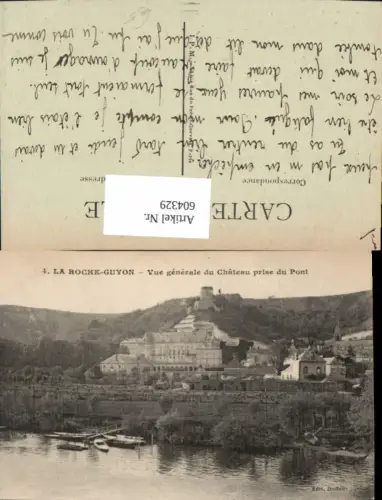 604329,La Roche-Guyon Vue generale du Chateau prise du Pont Schloss France