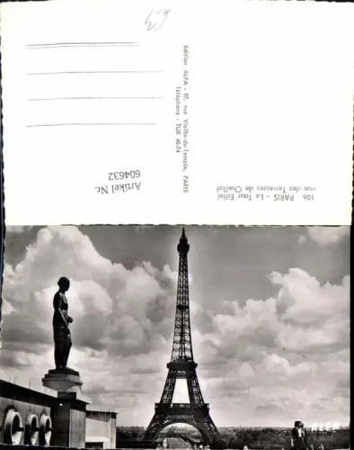 604632,Foto Ak Paris La Tour Eiffel vue des Terrasses de Chaillot Eiffelturm France