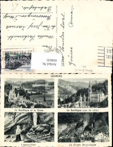 604635,Mehrbild Ak Lourdes La Basilique et le Gave L Apparition Religion France
