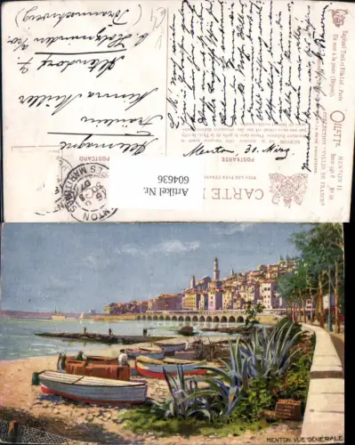 604636,Künstler Ak Menton Vue Generale Boote France pub Raphael Tuck Sons 946Peuro68