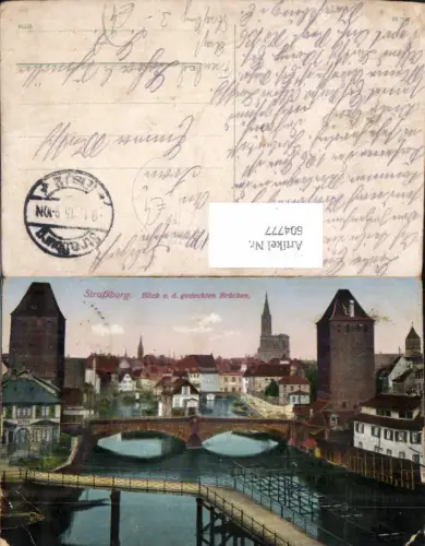 604777,Straßburg Strasbourg Blick v. d. Gedeckten Brücken Feldpost France