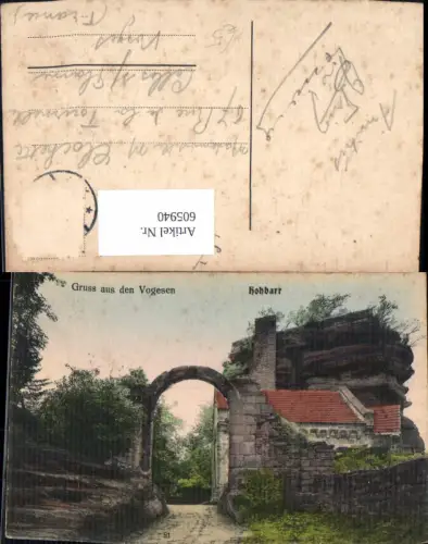 605940,Gruss a. d. Vogesen Hohbarr Ruine Gesteinsformation France