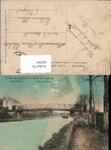 605941,Gruss a. Lagarde Salut de Lagarde Kanalbrücke Pont du Canal France