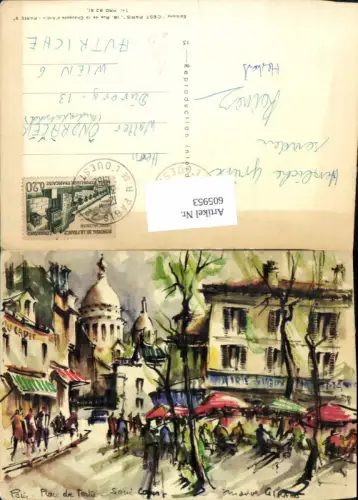 605953,Künstler Ak Paris Place du Tertre France