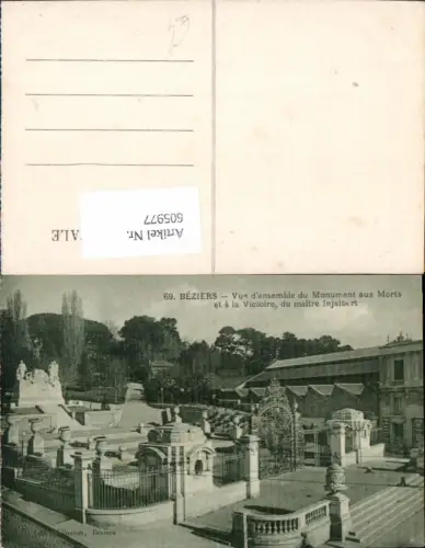 605977,Beziers Vue d ensemble du Monument aux Morts et a la Victoire France