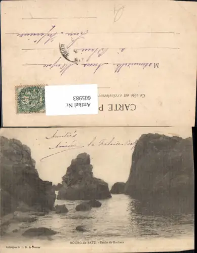 605983,Bourg-de-Batz Etude de Rochers Küste Felsen France