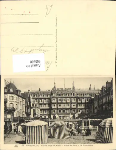 605988,Trouville Reine des Plages Hotel de Paris La Cancaniere Strand Strandleben France