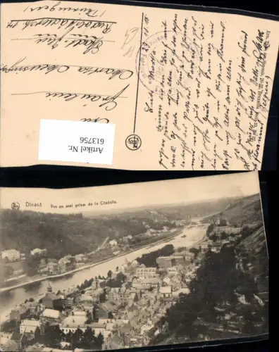 613756,Dinant Vue en aval prise de la Citadelle France Deutsche Feldpost Briefstempel