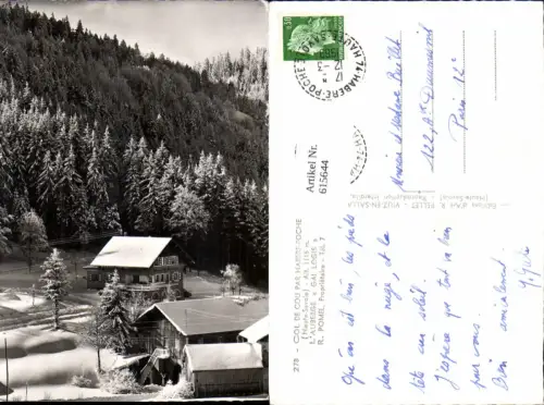 615644,Foto Ak Col de Cou par Habere-Poche Haute Savoie L Auberge Gai Logis Winteransicht France