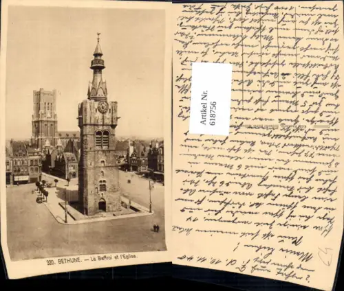 618756,Bethune Le Beffroi et l Eglise Kirche France