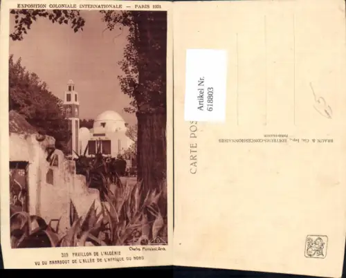 618803,Paris Exposition Coloniale Internationale 1931 Pavillon de l Algerie Ausstellung France