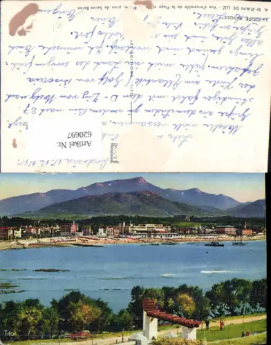 620697,St Jean de Luz Vue d ensemble de la Plage La Cote Basque France