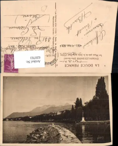 620703,Evian-les-Bains Haute Savoie La Phare pris de la Jetee et la Dent d Oche France