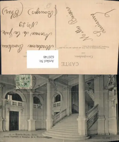 620748,Kremlin-Bicetre Seine Grand Vestibüle et Escalier de la Mairie France