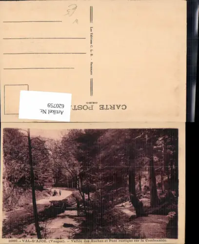 620759,Le Val-d'Ajol Vosges Vallee des Roches et Pont rustique sur la Combeautee France