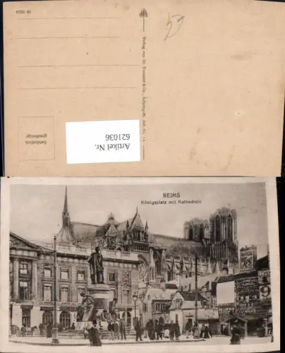 621036,Reims Königsplatz m. Kathedrale France