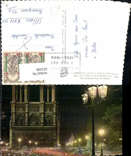 621209,Foto Ak Paris et ses Merveilles La cathedrale Notre-Dame b. Nacht France