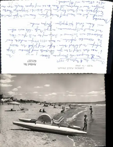 621227,Foto Ak Carnon-Plage Herault La Plage Strand Strandleben Trettboot Boot France