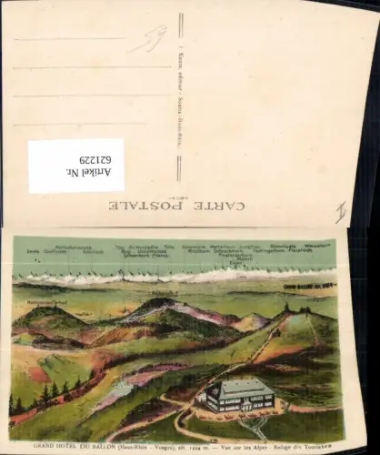 621229,Grand Hotel du Ballon Haut-Rhin Vosges Vue sur les Alpes Refuge des Touristes France