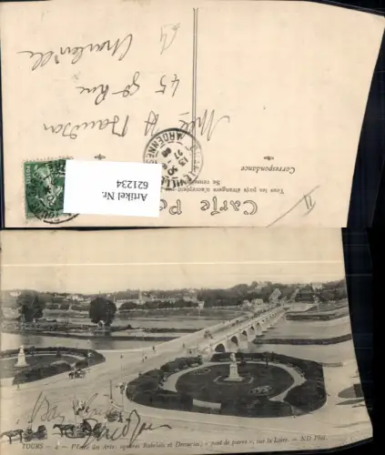 621234,Tours Place des Arts pont de pierre sur la Loire Brücke France