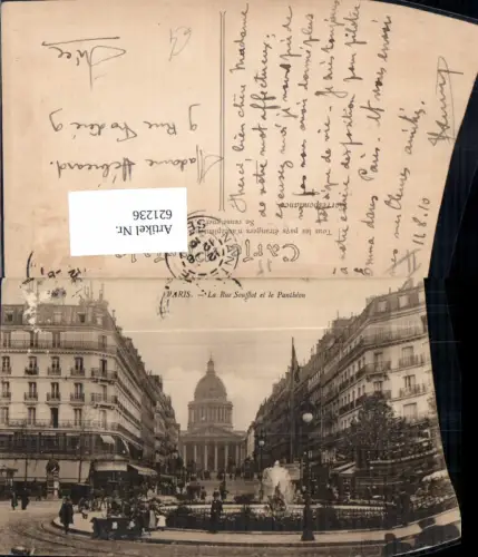 621236,Paris La Rue Soufflot et le Pantheon Brunnen France