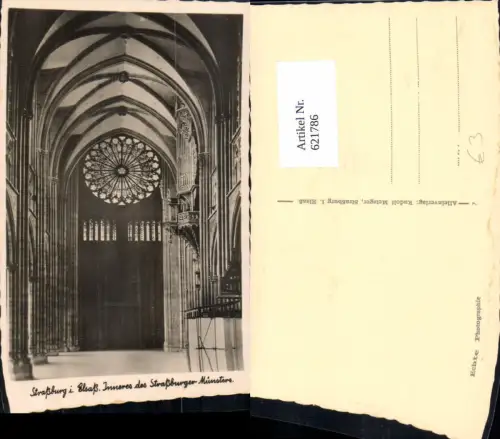 621786,Foto Ak Straßburg Strasbourg Inneres d. Straßburger Münsters France