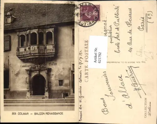 621792,Colmar Balcon Renaissance Erker France