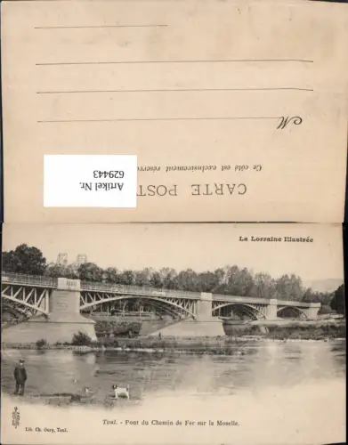 629443,Toul Pont du Chemin de Fer sur la Moselle Brücke Hund France