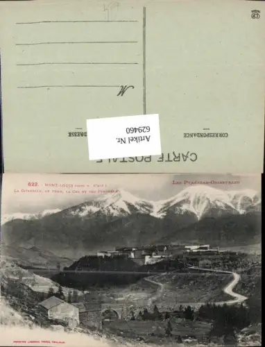 629460,Mont-Louis La Citadelle au fond La Chaine des Pyrenees France