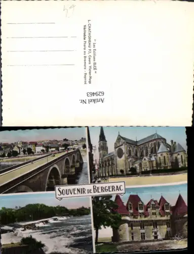 629463,Mehrbild Ak Souvenir de Bergerac Brücke Kirche France