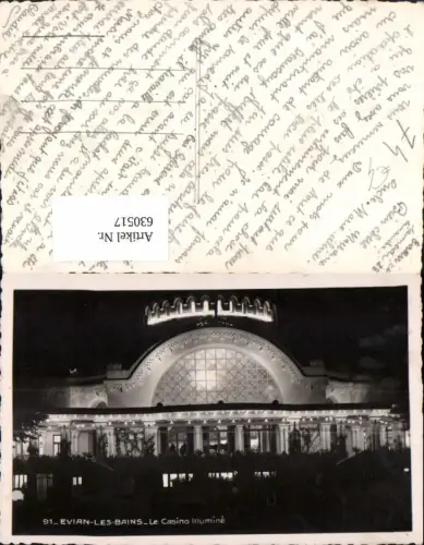 630517,Foto Ak Evian-les-Bains Le Casino illumine Kasino b. Nacht France
