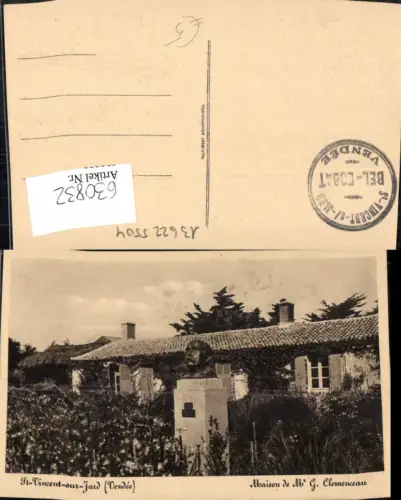 630832,St-Vincent-sur-Jard Vendee Maison de M. G. Clemenceau France