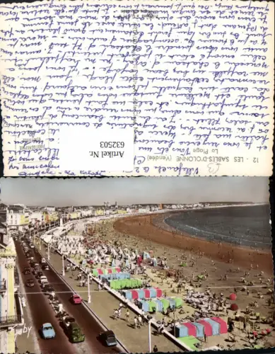 632503,Foto Ak Les Sables-d Olonne Vendee La Plage Strand Strandleben France