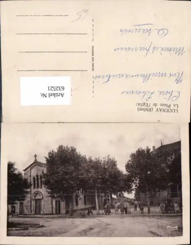 632521,Lucenay Rhone La Place de l Eglise Kirche France