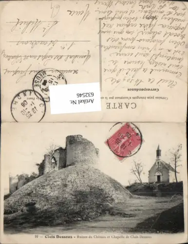 632546,Cluis Dessous Ruines du Chateau et Chapelle de Cluis Dessous Kapelle France