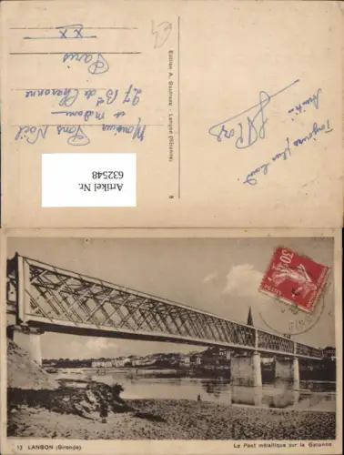 632548,Langon Gironde Le Pont metallique sur la Garonne Brücke France