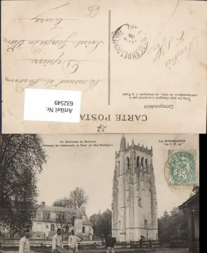 632549,La Normandie Environs de Brionne Chateau de l Abbatiale et Tour du Bec-Hellouin France