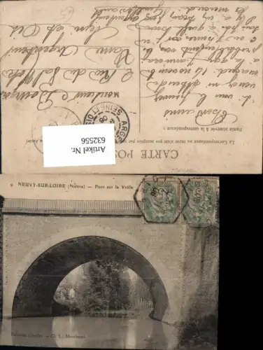 632556,Neuvy-sur-Loire Nievre Pont sur la Vrille Brücke France