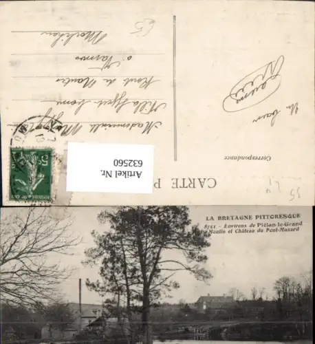 632560,La Bretagne Environs de Plelan-le-Grand Moulin et Chateau du Pont-Musard France