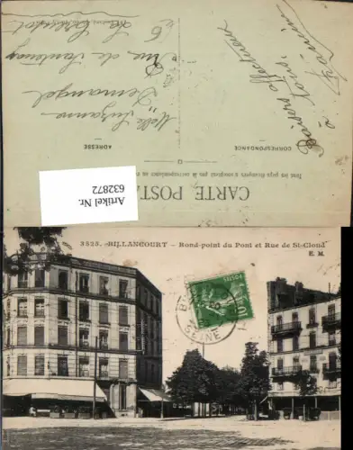632872,Billancourt Rond-point du Pont et Rue de St-Cloud France