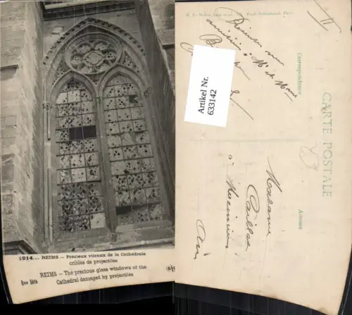633142,Reims Precieux vitraux de la Cathedrale France