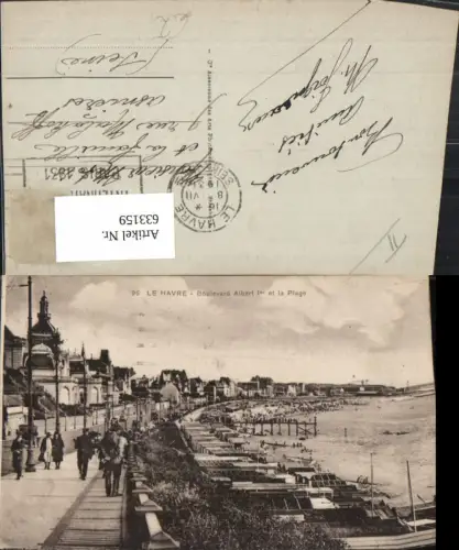 633159,Le Havre Boulevard Albert 1 et la Plage France
