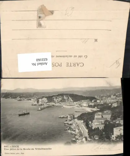 633160,Nice Nizza Vue prise de la Route de Villefranche France