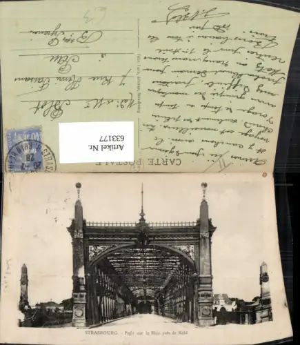 633177,Strasbourg Straßburg Pont sur le Rhin pres de Kehl Brücke France