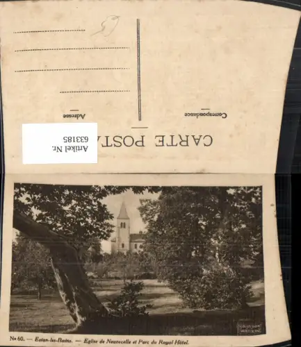 633185,Evian-les-Bains Eglise de Neuvecelle et Parc du Royal Hotel France